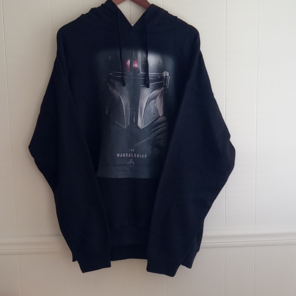 Men's the mandalorian star wars black hoodie size XXL